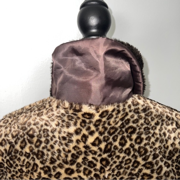 Faux Fur Girls Leopard Print Casual Time Lined Winter Coat Size 7 - Picture 13 of 16
